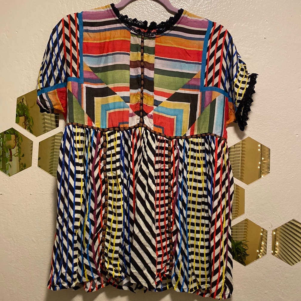Anthropologie striped tunic top